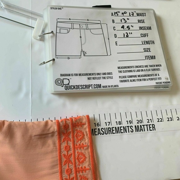 Gianni Bini Melon Rayon Embroidered Hem Midi Shorts Size S - Picture 6 of 12